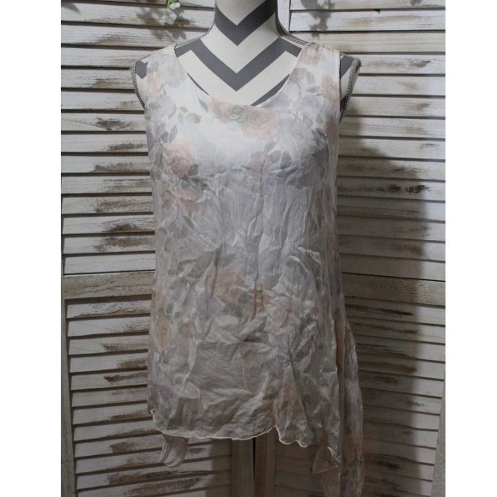 Italy Giusy💯% Silk tunic Top(494)